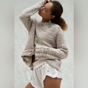 Free People Cotton Candy Pullover in Gardenia Blossom Combo Size Small